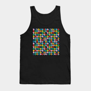 Houndstooth Rainbow Black Tank Top